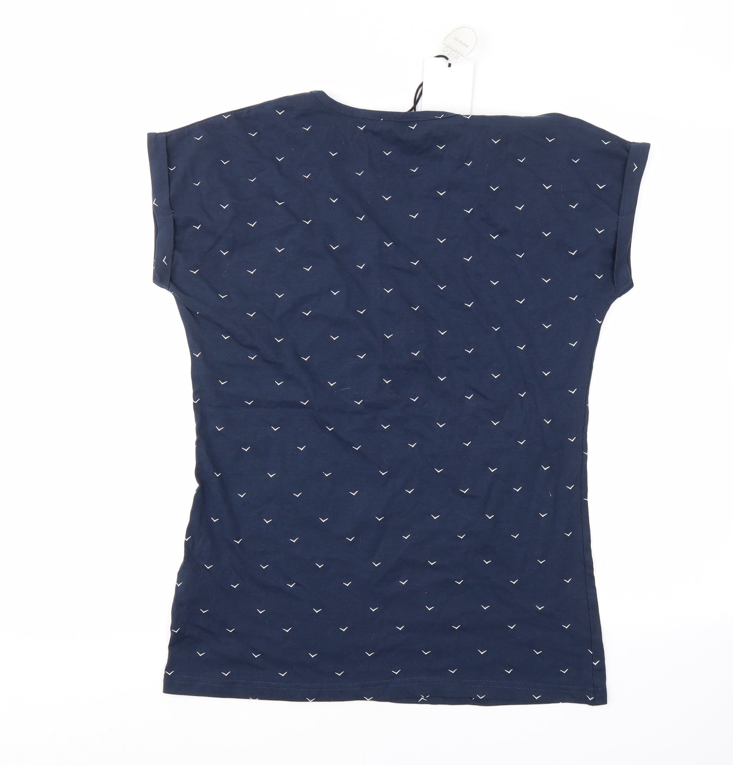 Miso Womens Blue Geometric  Basic T-Shirt Size 16