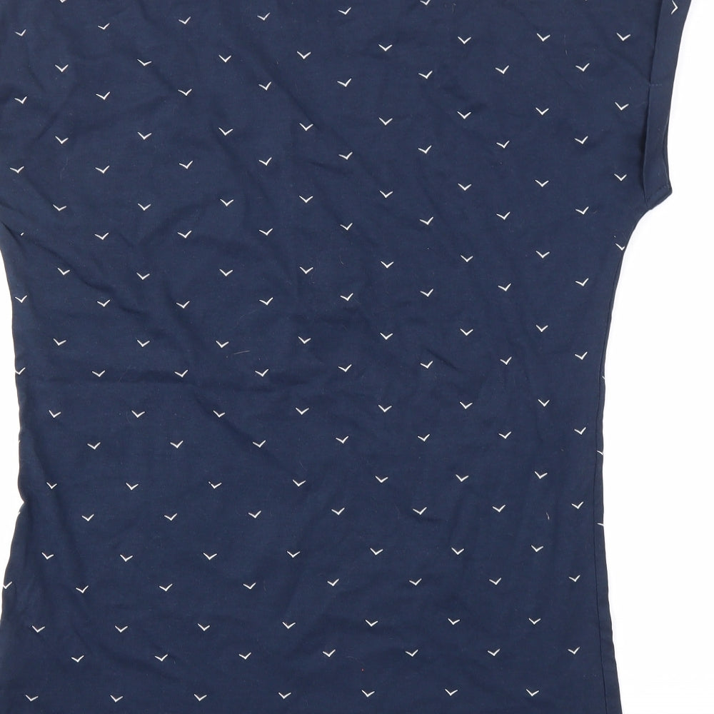 Miso Womens Blue Geometric  Basic T-Shirt Size 16