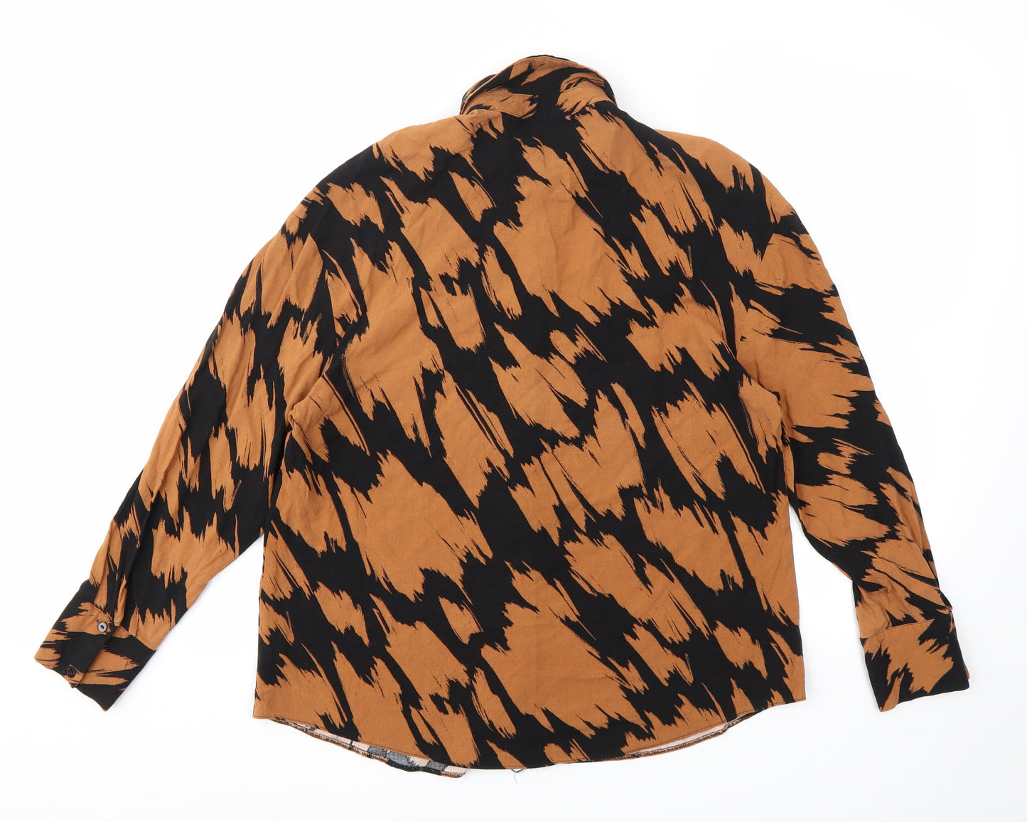 George Womens Brown Geometric  Basic T-Shirt Size 8