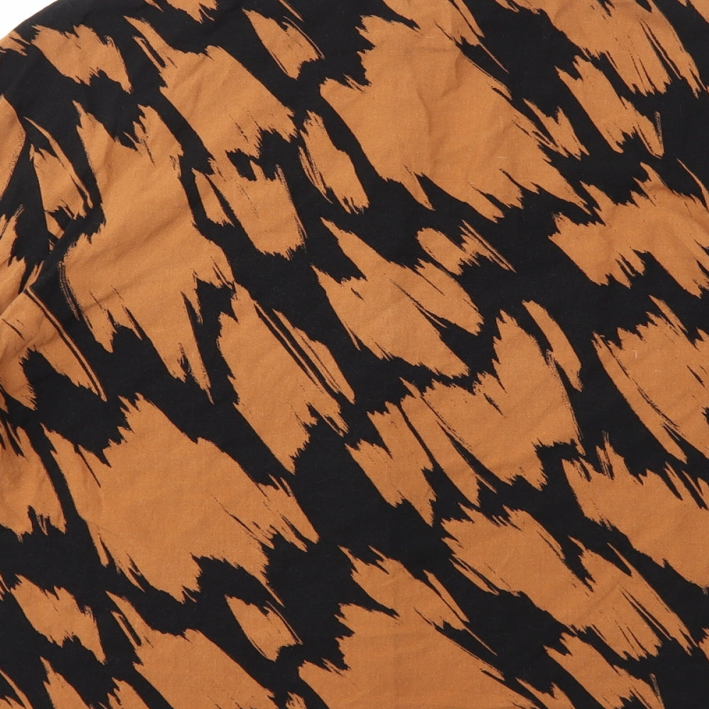 George Womens Brown Geometric  Basic T-Shirt Size 8