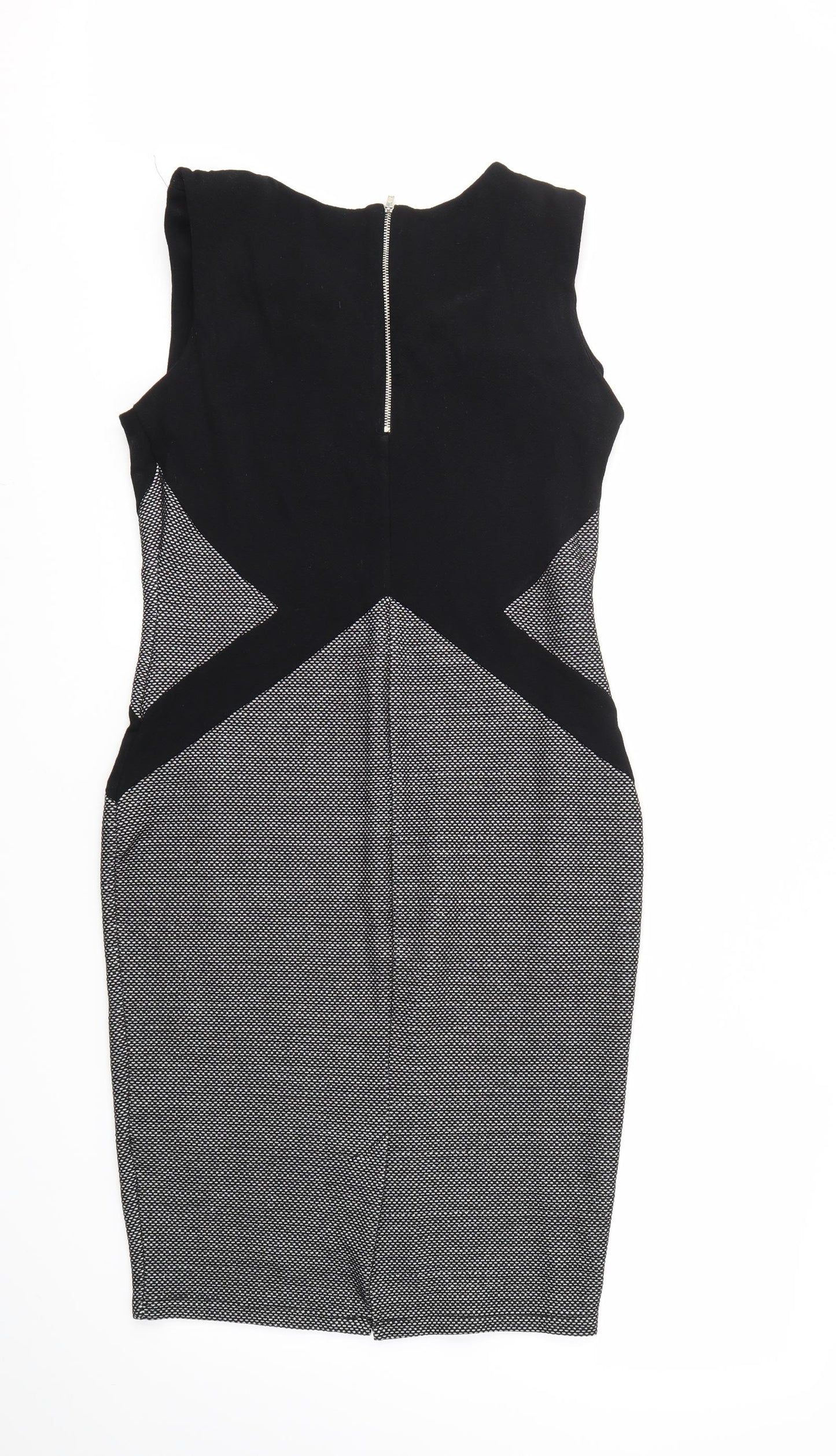 F&F Womens Black Geometric  Fit & Flare  Size 14