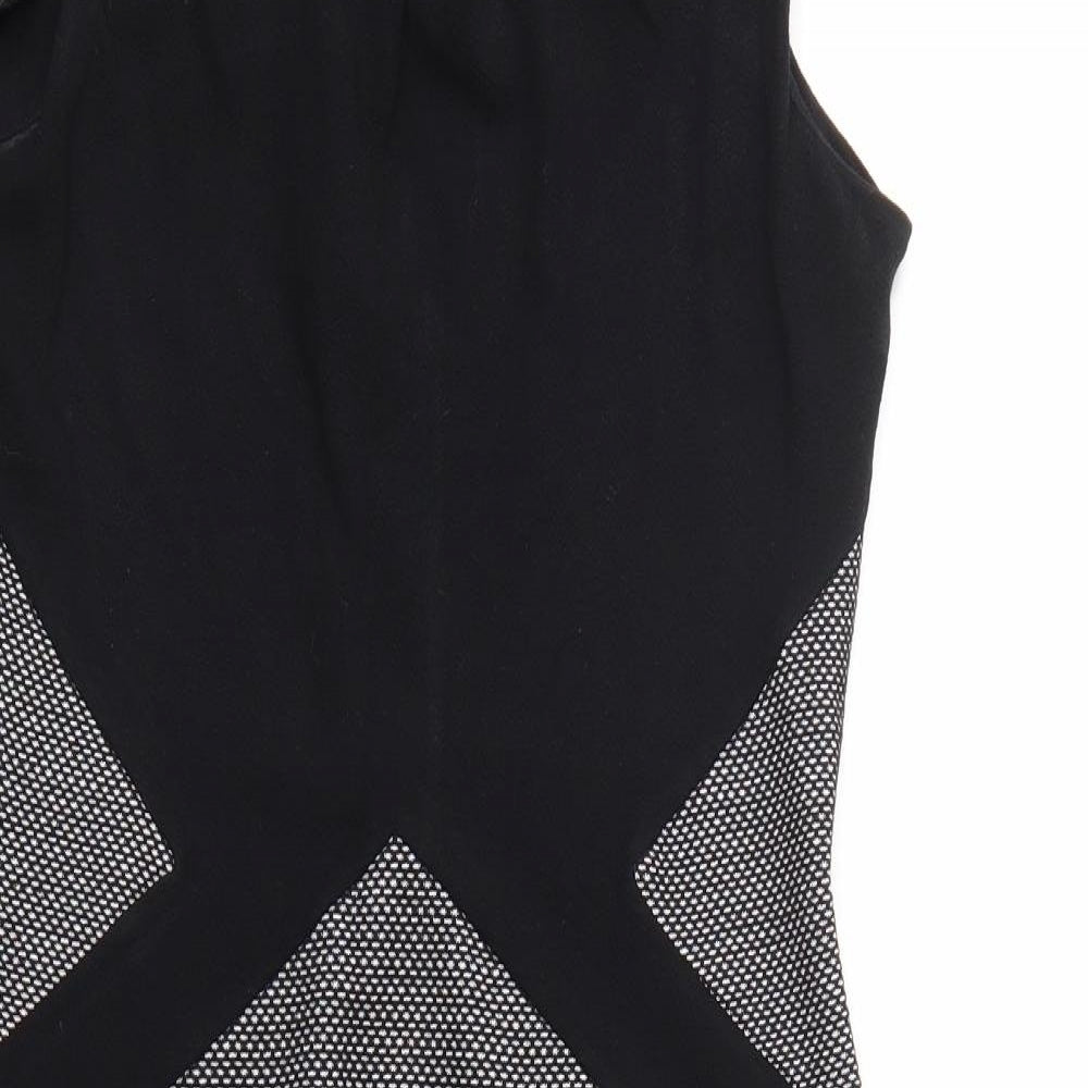 F&F Womens Black Geometric  Fit & Flare  Size 14