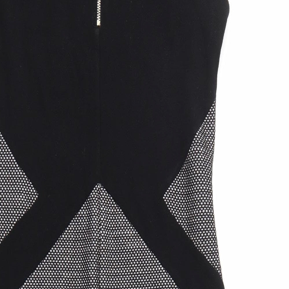 F&F Womens Black Geometric  Fit & Flare  Size 14