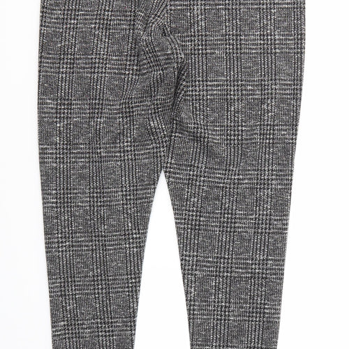 Peacocks Womens Grey Geometric  Trousers  Size 16 L28 in - STRECHY WAISTBAND