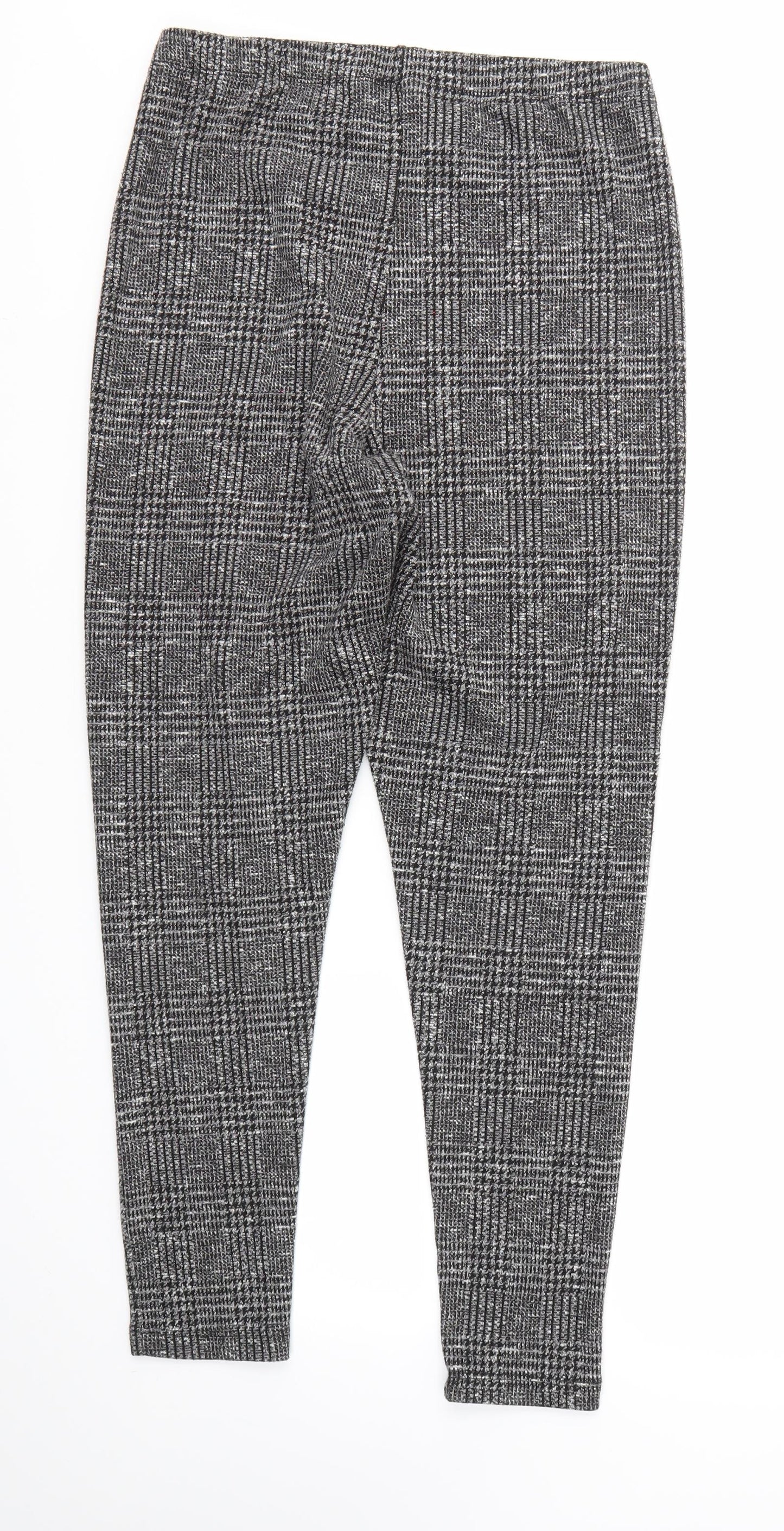 Peacocks Womens Grey Geometric  Trousers  Size 16 L28 in - STRECHY WAISTBAND