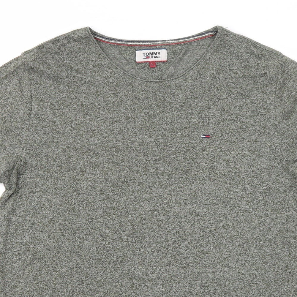 TOMMY JEANS  Mens Green    T-Shirt Size L