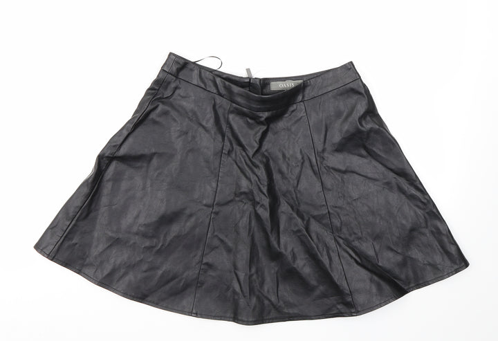 Oasis Womens Black Flare Skirt Size 10