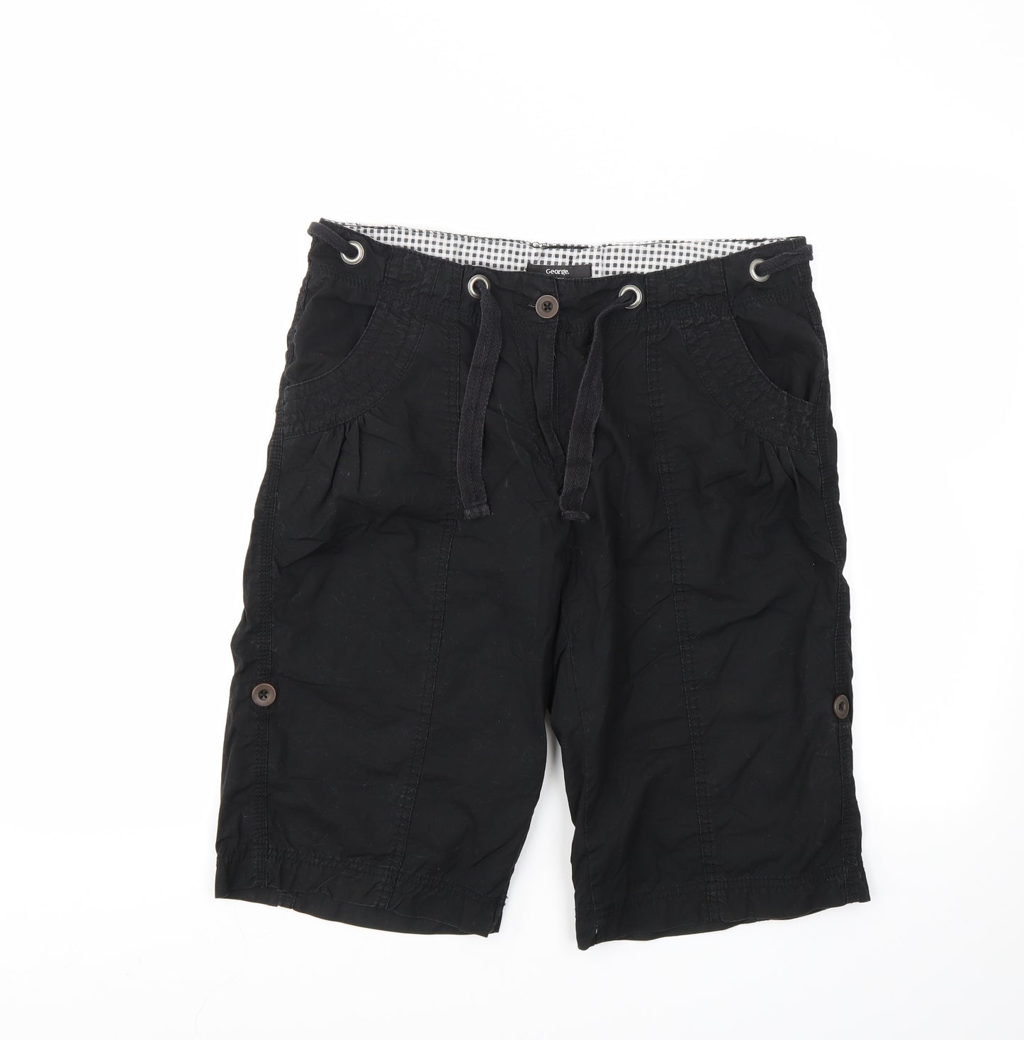 George Womens Black   Cut-Off Shorts Size 12