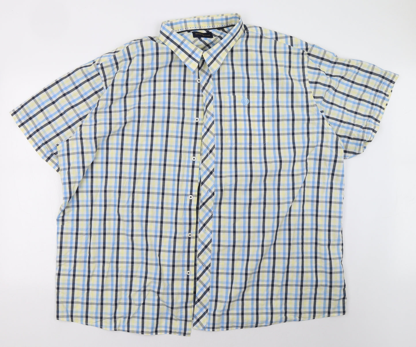 Henri Lloyd Mens Yellow Check   Button-Up Size 3XL