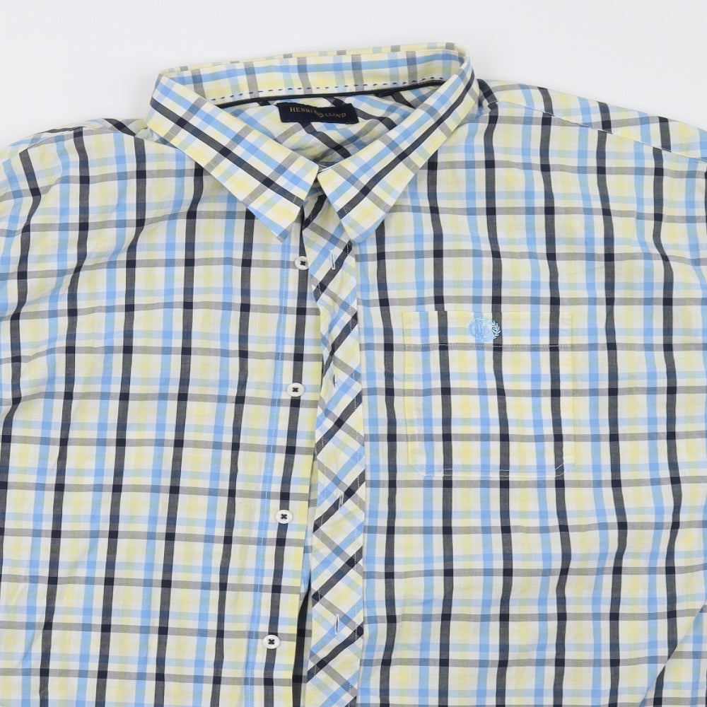 Henri Lloyd Mens Yellow Check   Button-Up Size 3XL