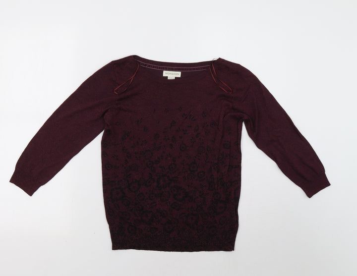 Monsoon Womens Purple   Pullover Sweatshirt Size 12