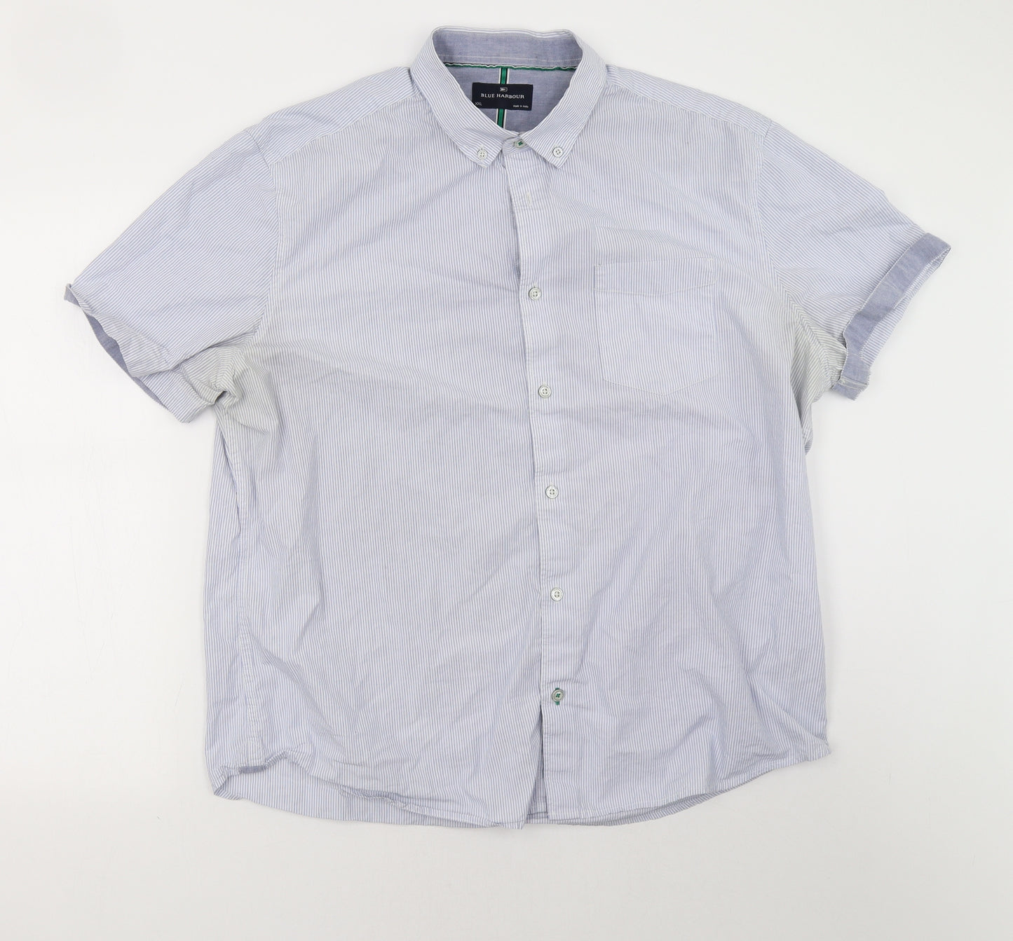 Marks and Spencer Mens Blue Striped   Polo Size 2XL