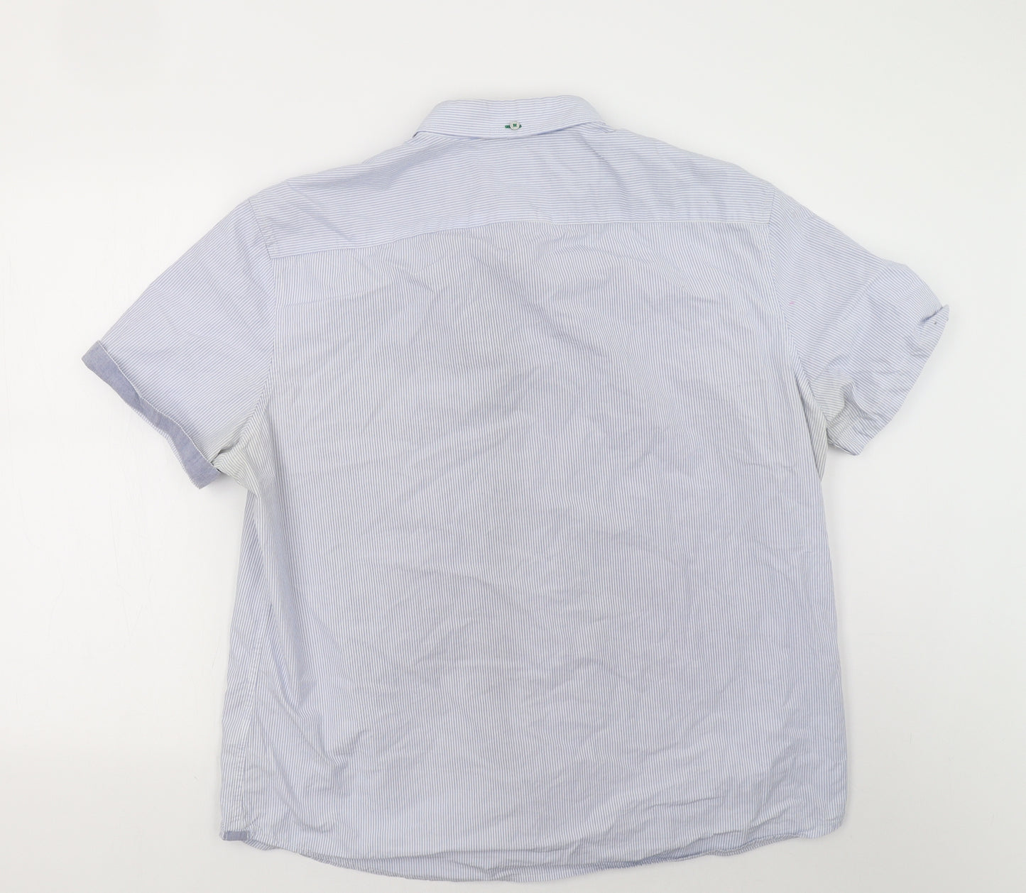Marks and Spencer Mens Blue Striped   Polo Size 2XL