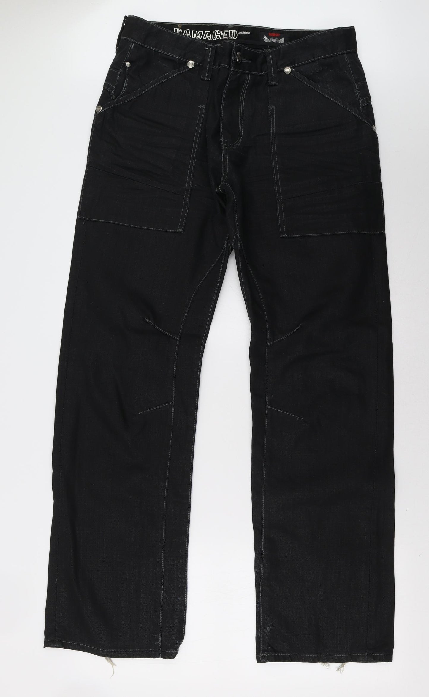 damages Mens Black   Straight Jeans Size 34 L34 in