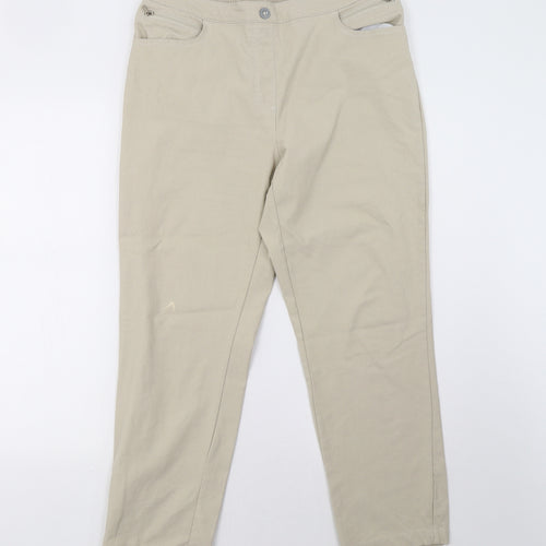Preworn Womens Beige   Trousers  Size 18 L27 in