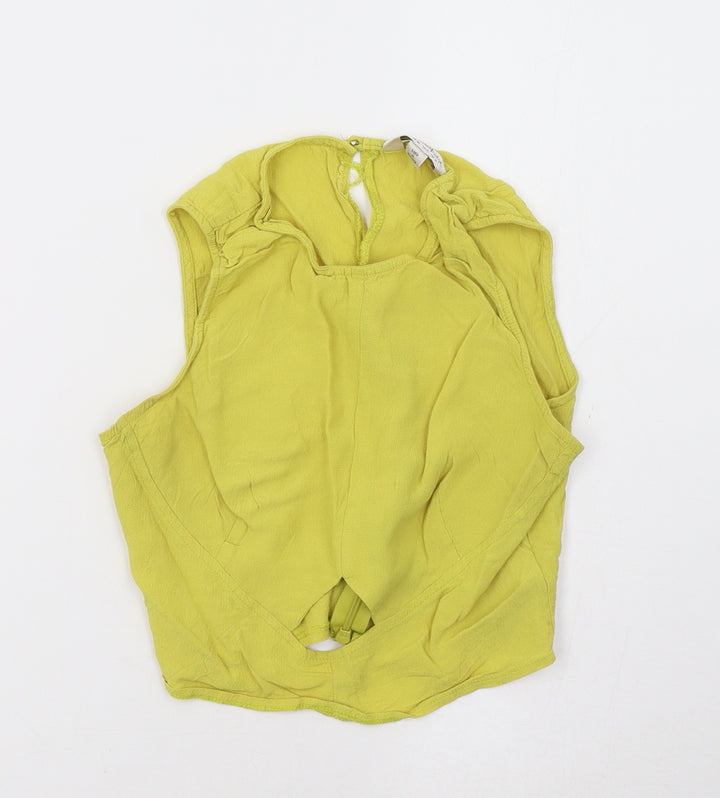 Miss Selfridge Womens Yellow   Cropped Tank Size 10