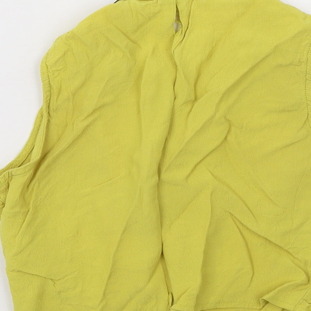 Miss Selfridge Womens Yellow   Cropped Tank Size 10