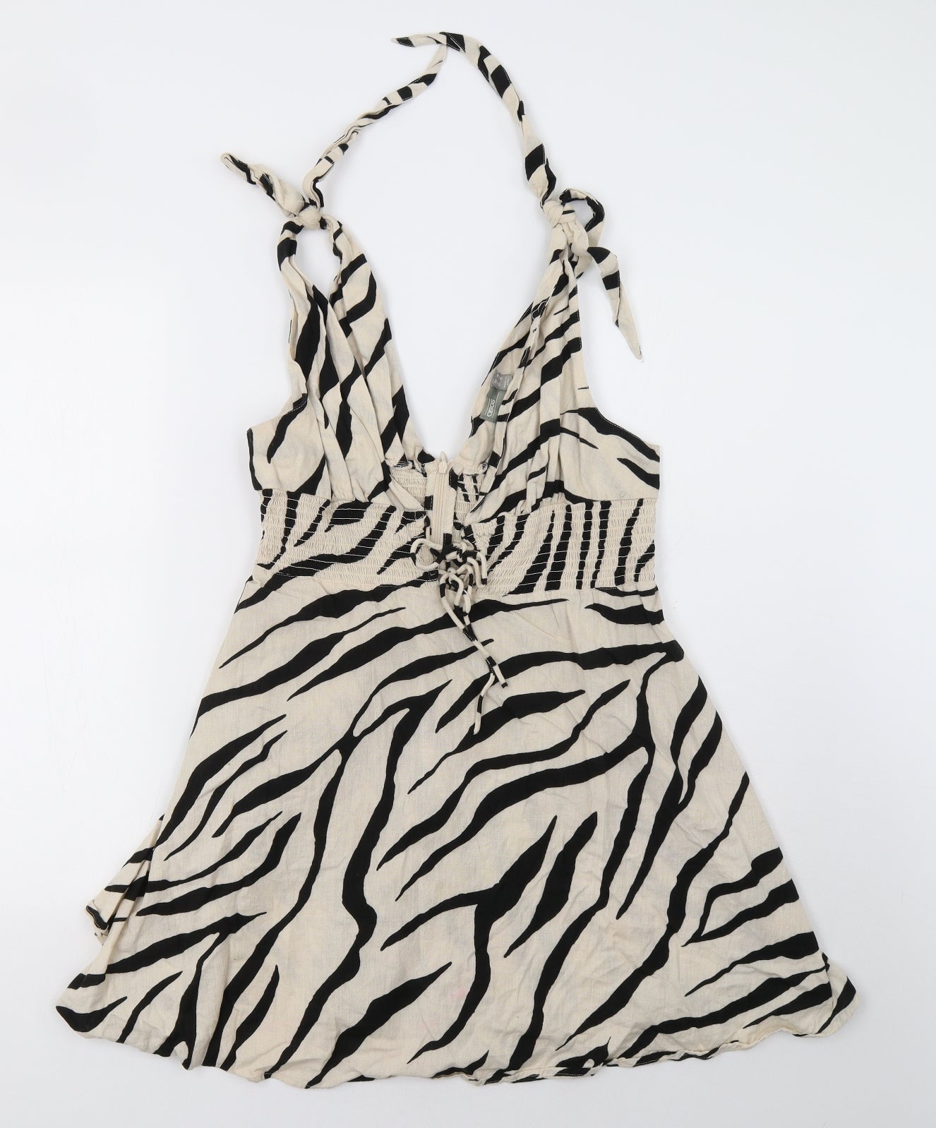 ASOS Womens Beige Animal Print  A-Line  Size 14