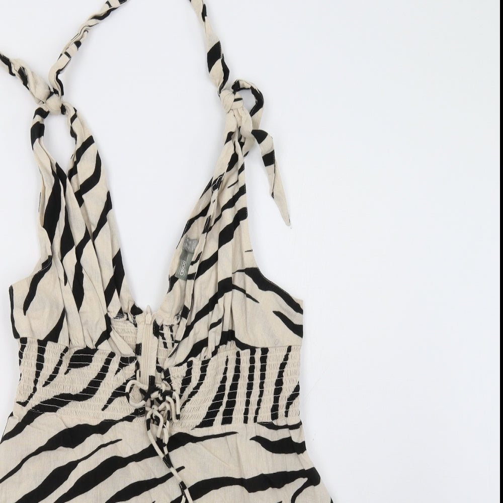 ASOS Womens Beige Animal Print  A-Line  Size 14
