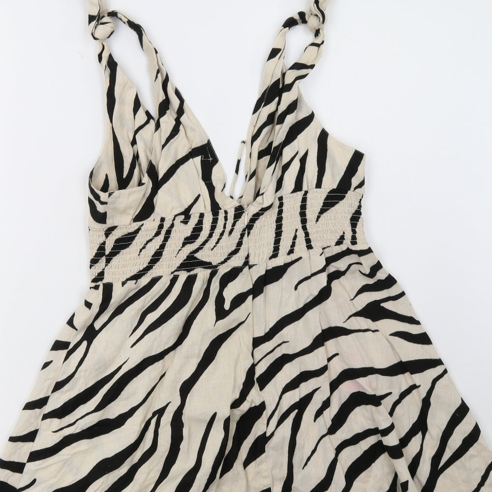 ASOS Womens Beige Animal Print  A-Line  Size 14