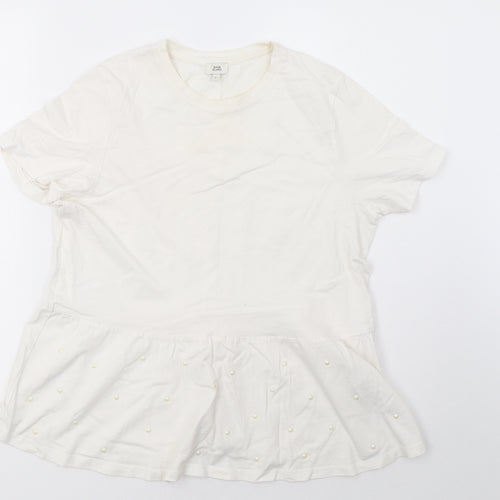 River Island Womens White   Basic T-Shirt Size 10