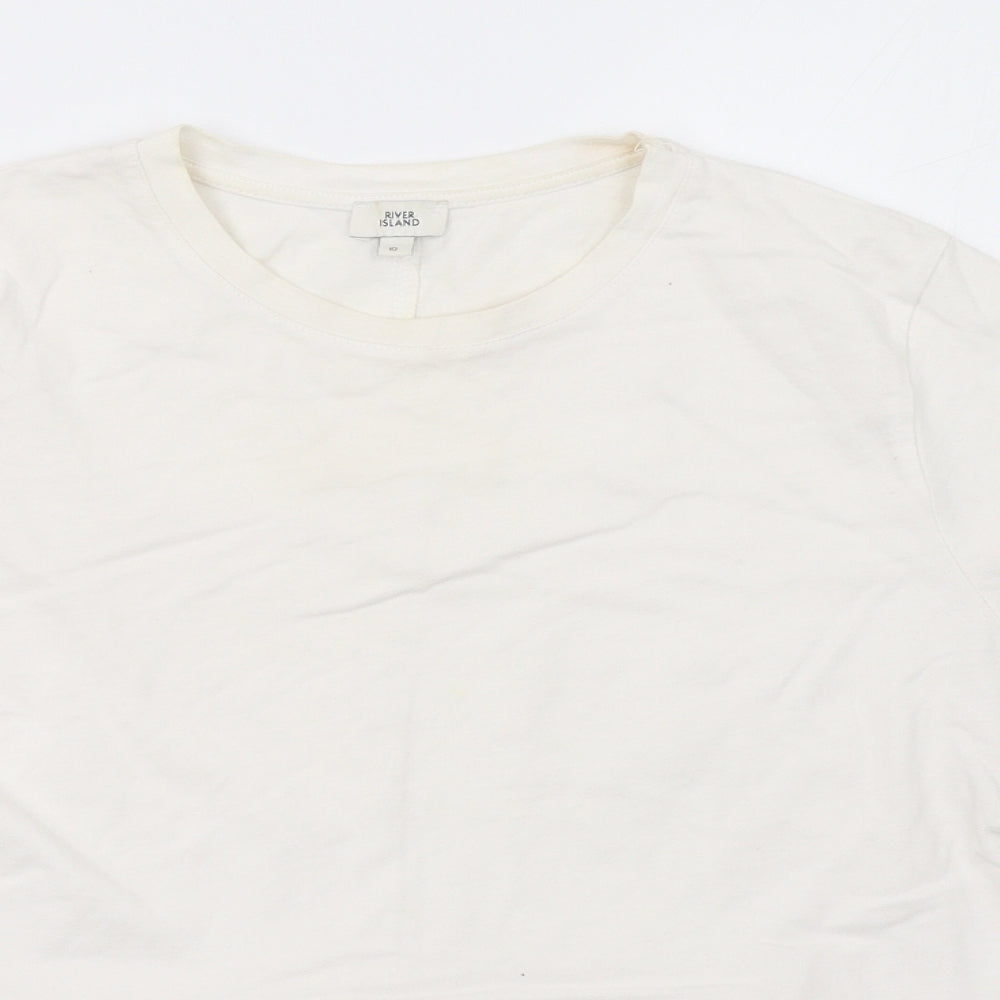 River Island Womens White   Basic T-Shirt Size 10