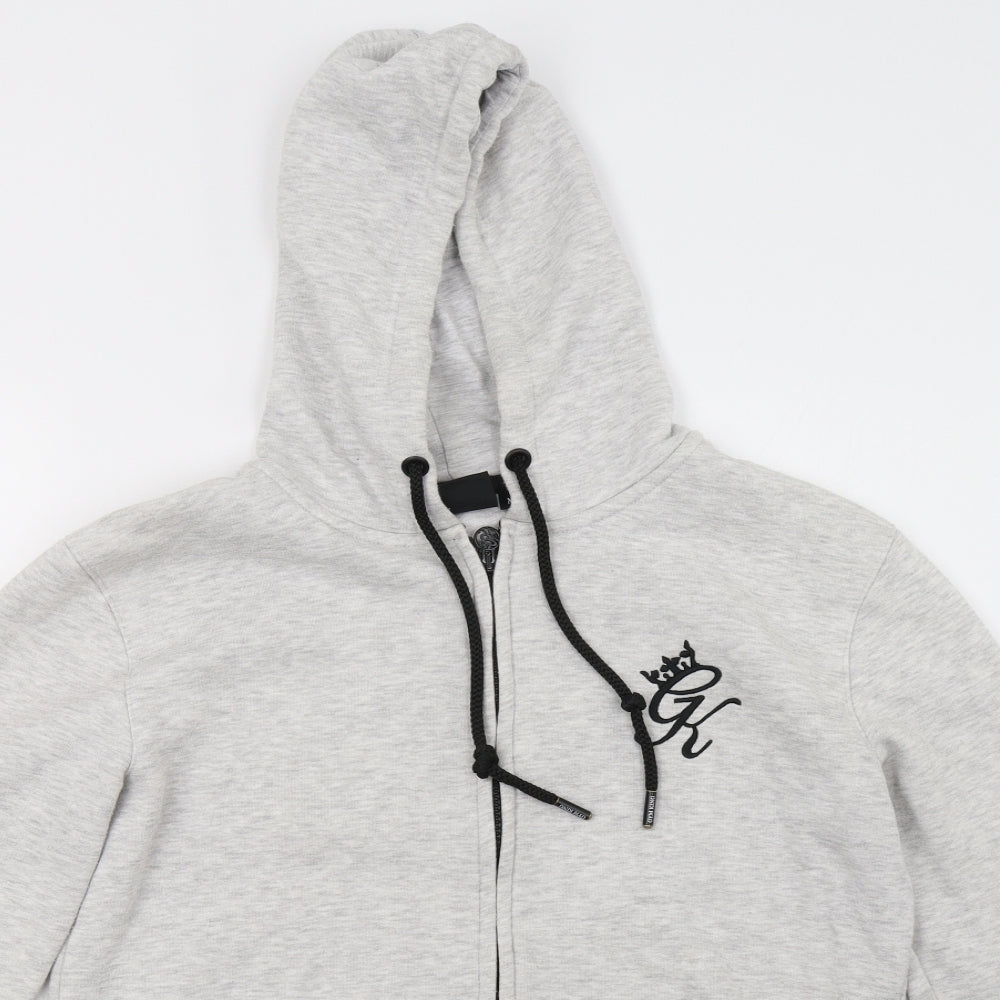 Gym King Mens Grey   Full Zip Hoodie Size M