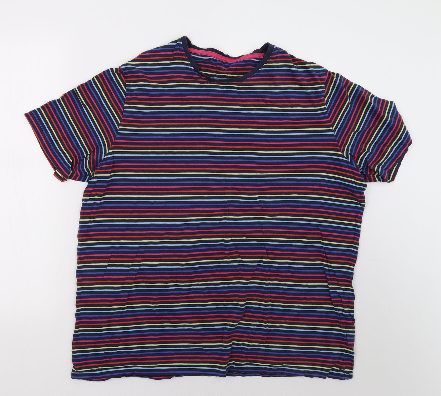 Marks and Spencer Mens Multicoloured Striped   T-Shirt Size XL
