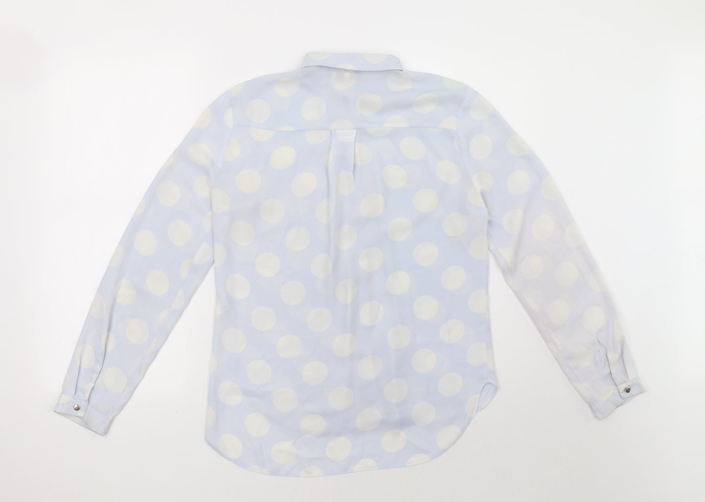 Matalan Womens Blue Polka Dot  Basic Button-Up Size 10