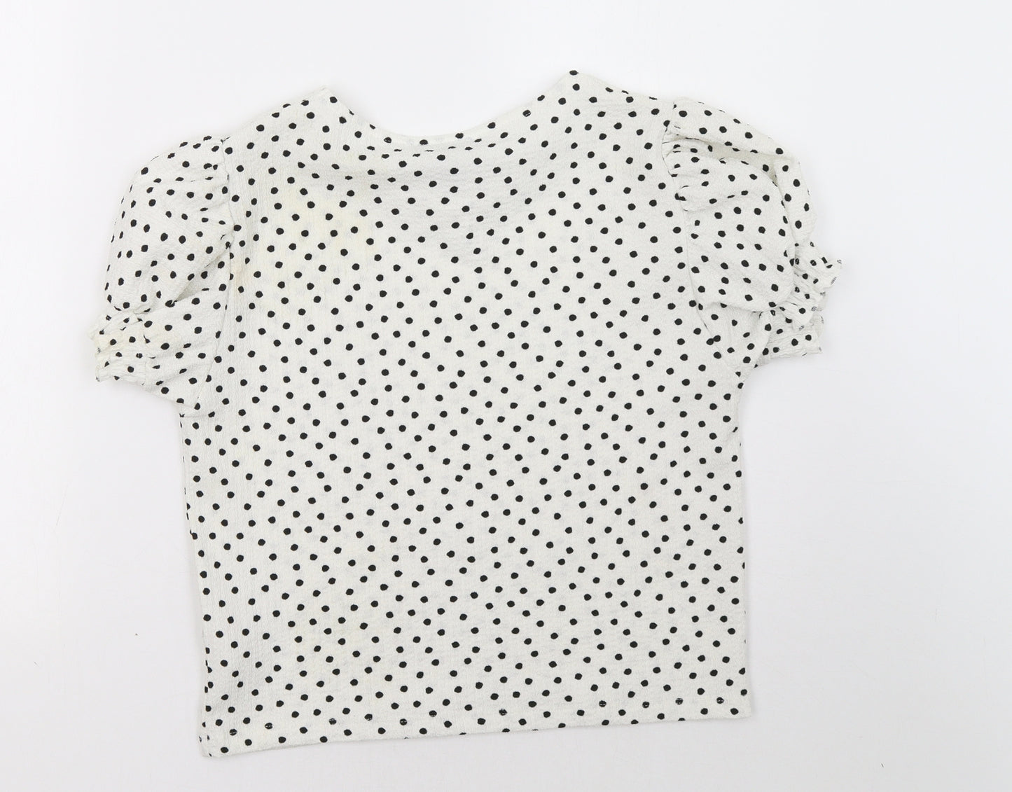 Primark Womens White Polka Dot  Basic T-Shirt Size 8