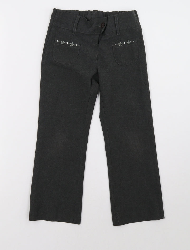 Marks and Spencer Girls Grey    Trousers Size 5-6 Years - School Wear