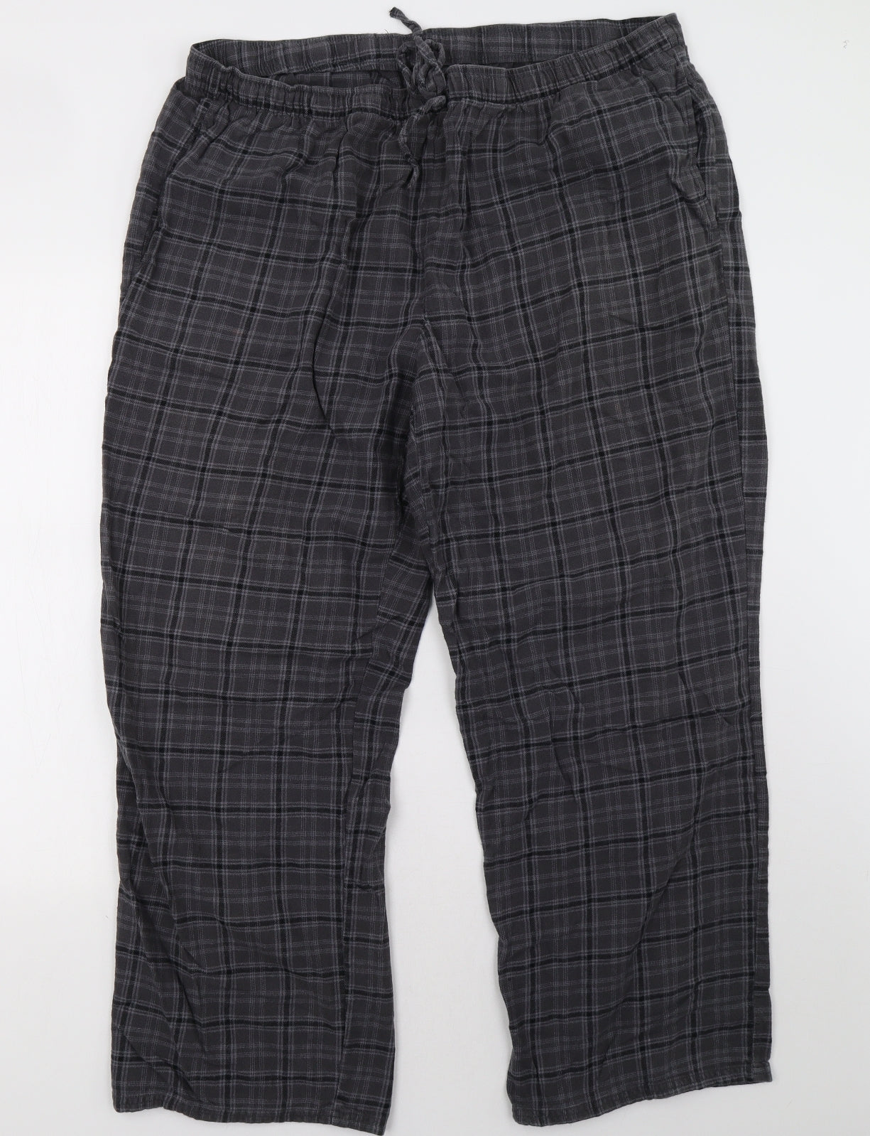 Marks and Spencer Mens Grey Check   Pyjama Pants Size 2XL