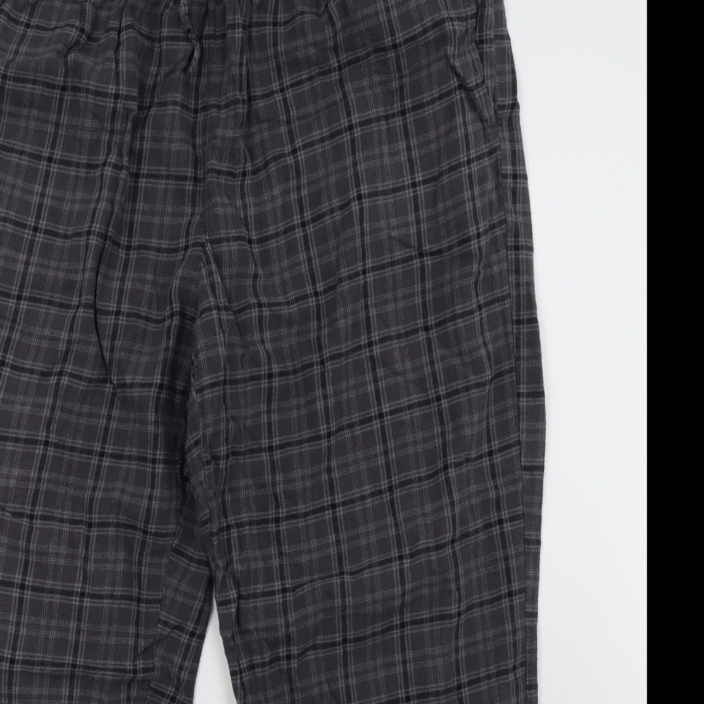 Marks and Spencer Mens Grey Check   Pyjama Pants Size 2XL
