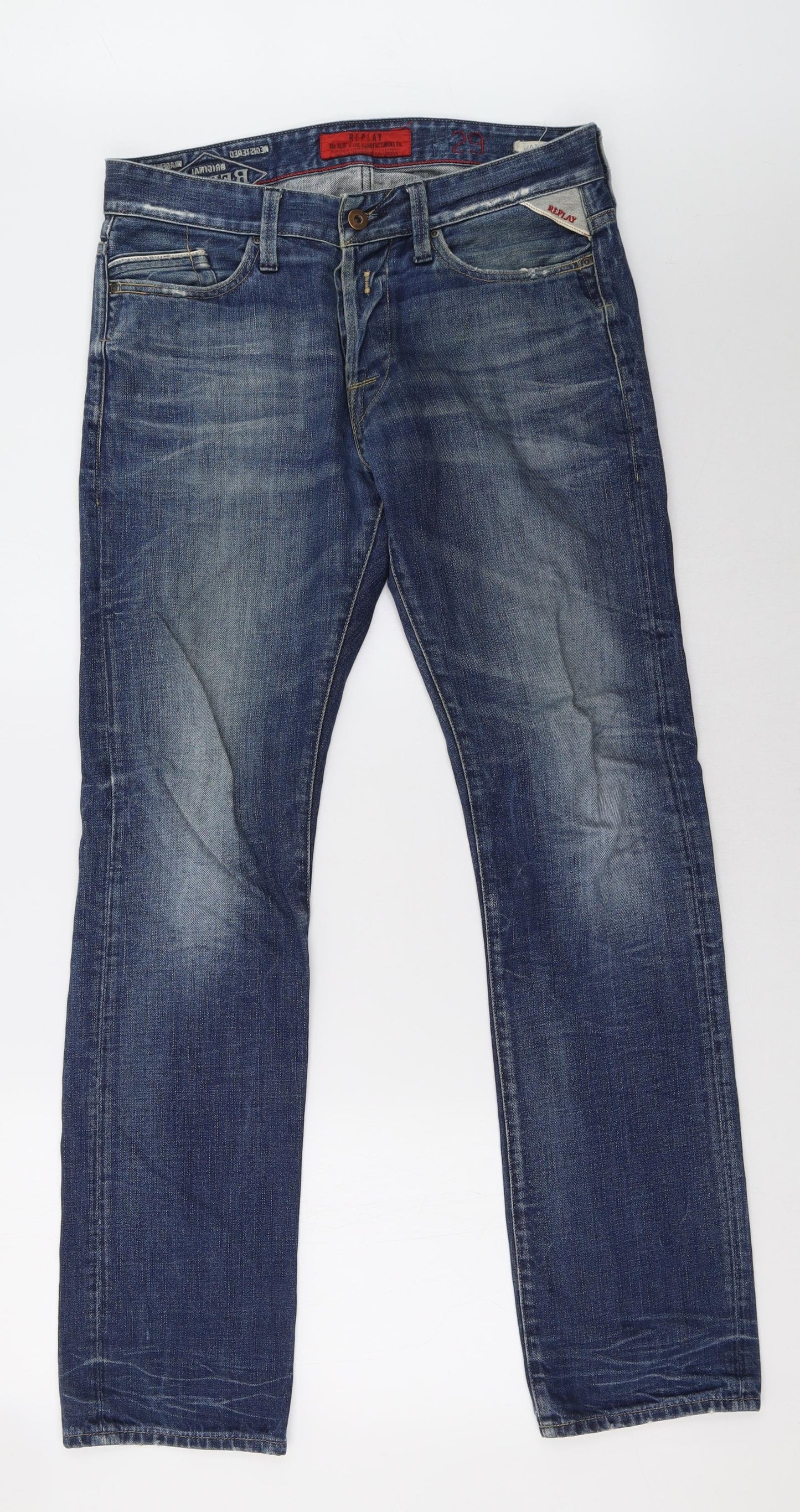 Replay Mens Blue   Straight Jeans Size 29 L32 in