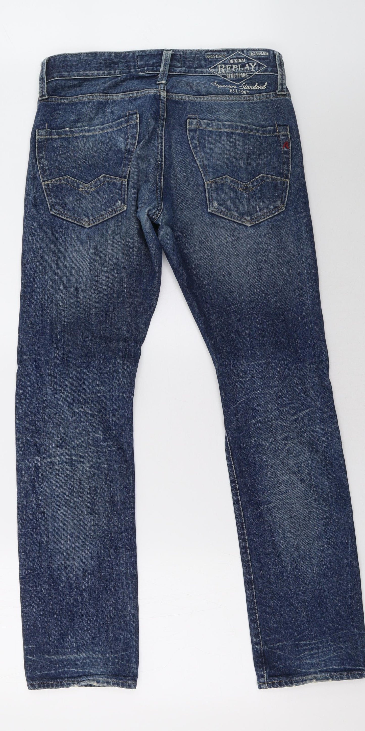 Replay Mens Blue   Straight Jeans Size 29 L32 in