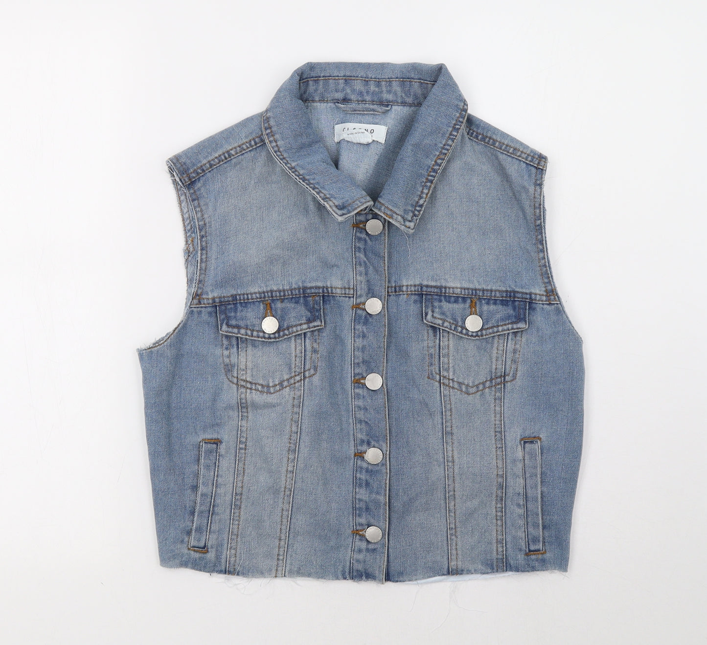 CI SONO Womens Blue  Denim Gilet Jacket Size XL