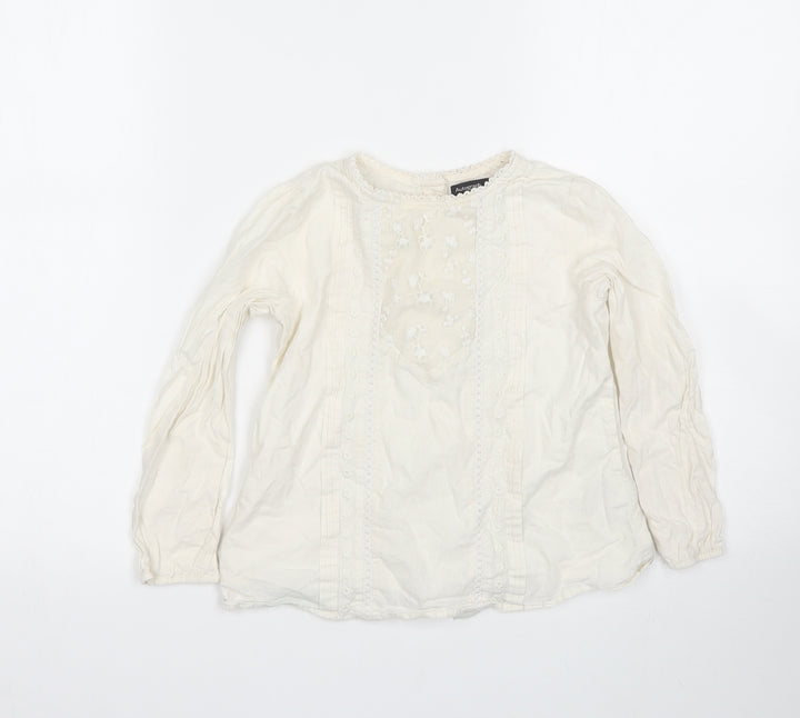 M&S Girls White   Basic Button-Up Size 5-6 Years