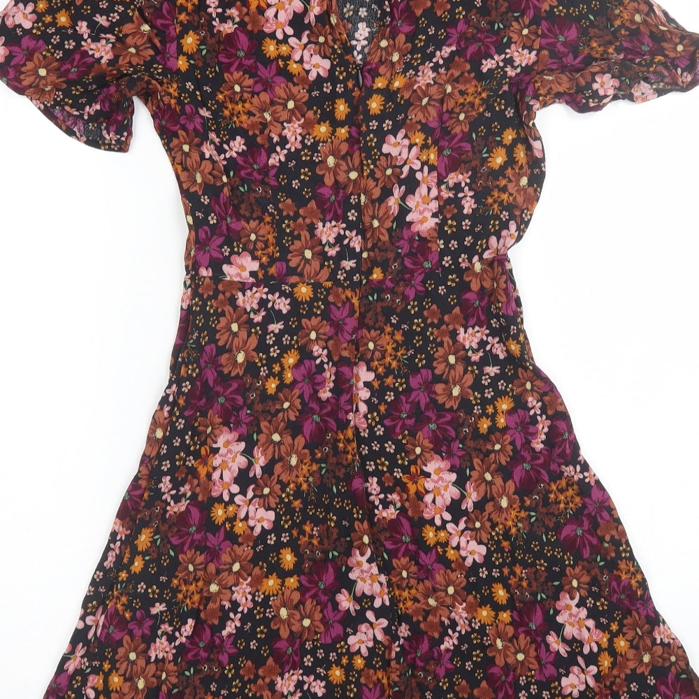 New Look Womens Multicoloured Floral  T-Shirt Dress  Size 6