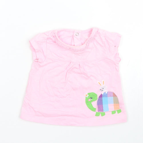Just One You Girls Pink   Basic T-Shirt Size 9-12 Months