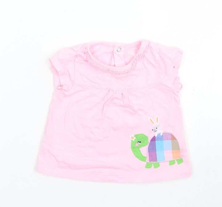 Just One You Girls Pink   Basic T-Shirt Size 9-12 Months