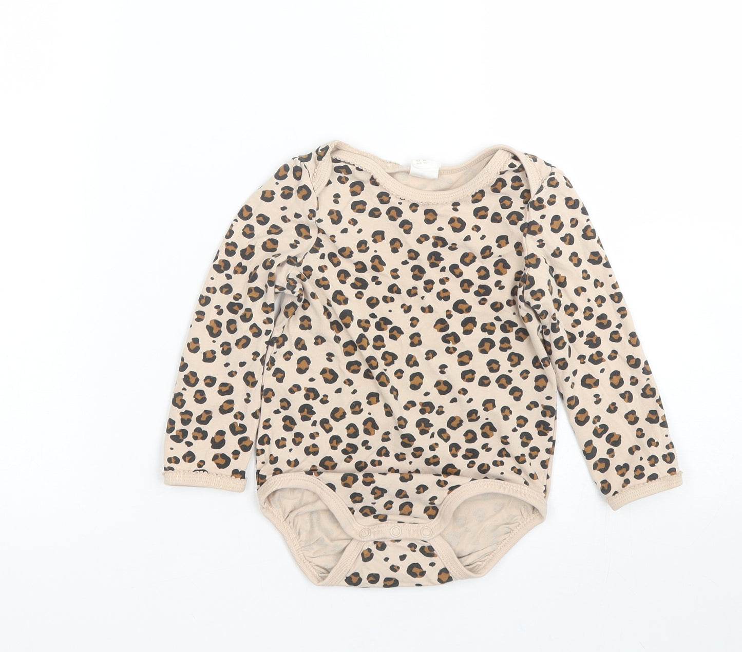 H&M Girls Beige Animal Print  Babygrow One-Piece Size 18-24 Months
