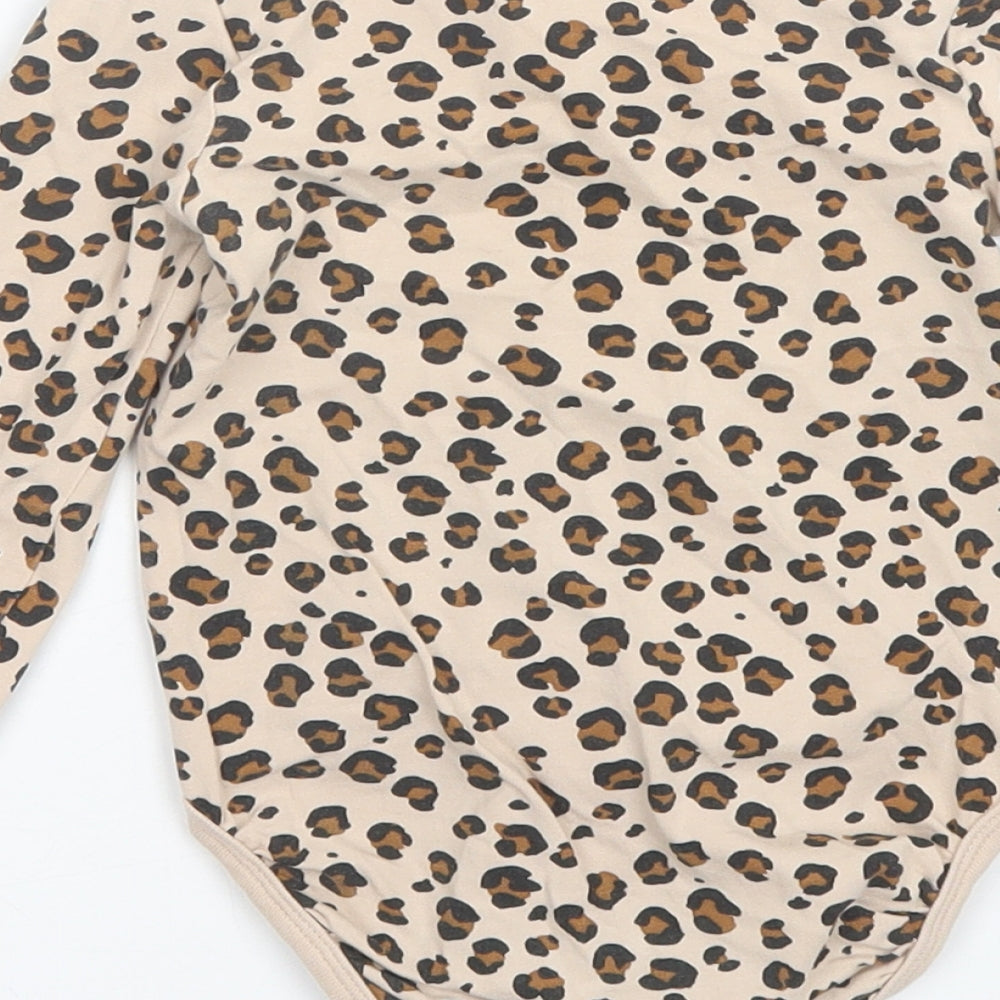 H&M Girls Beige Animal Print  Babygrow One-Piece Size 18-24 Months