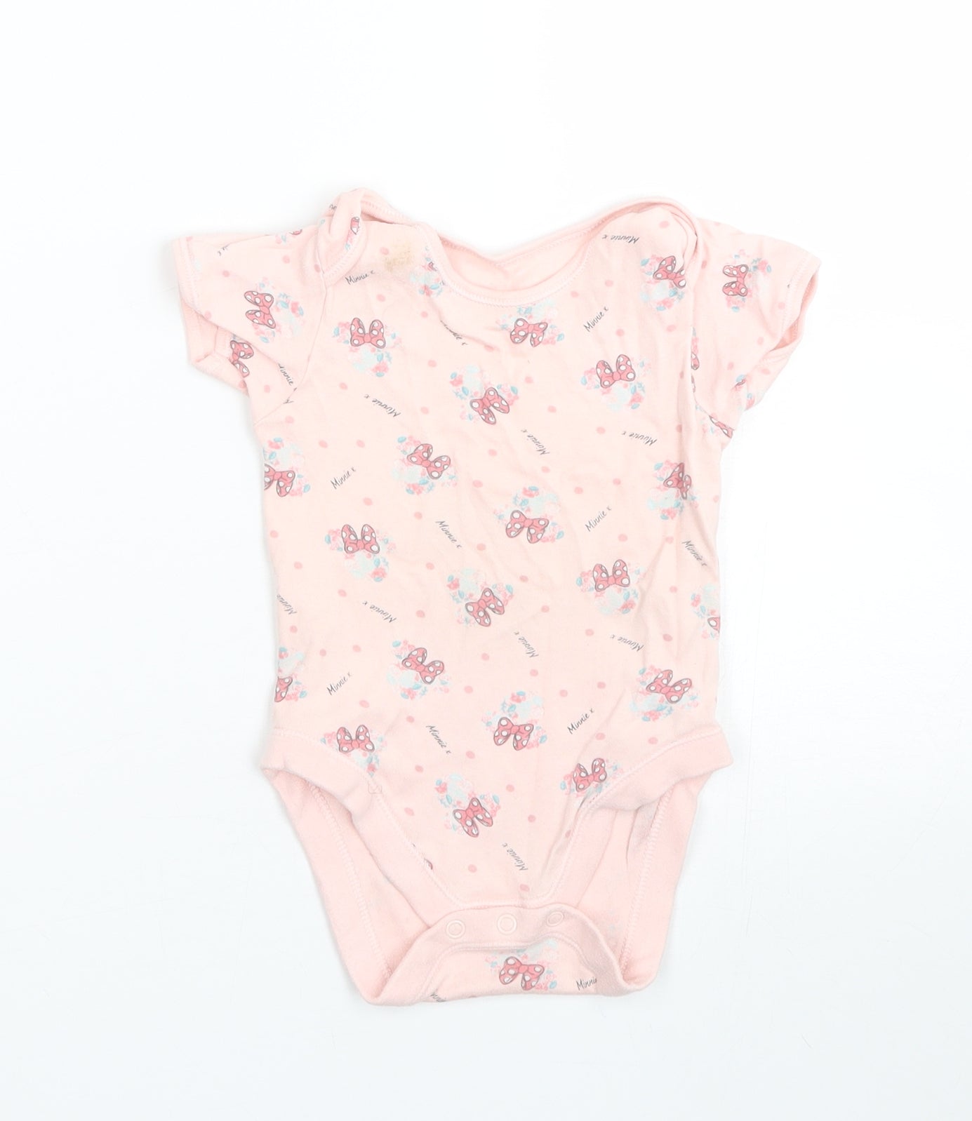 George Girls Pink Polka Dot  Babygrow One-Piece Size 12-18 Months  - Minnie Mouse