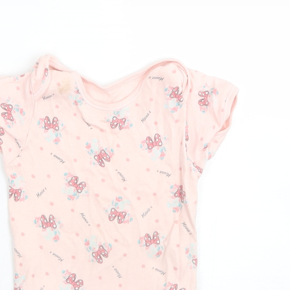 George Girls Pink Polka Dot  Babygrow One-Piece Size 12-18 Months  - Minnie Mouse