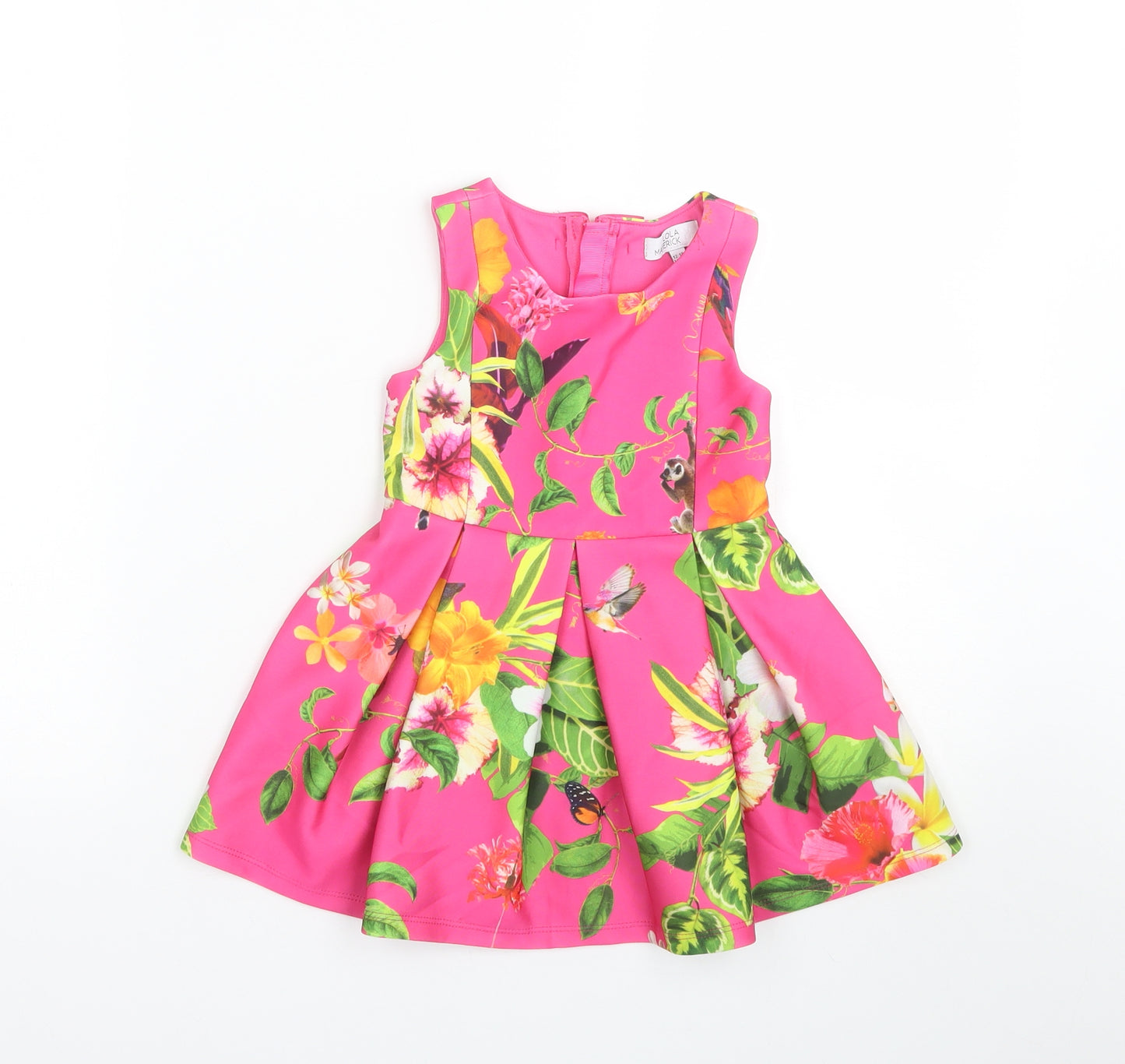 Lola Maverick Girls Multicoloured Floral  Tank Dress  Size 12-18 Months