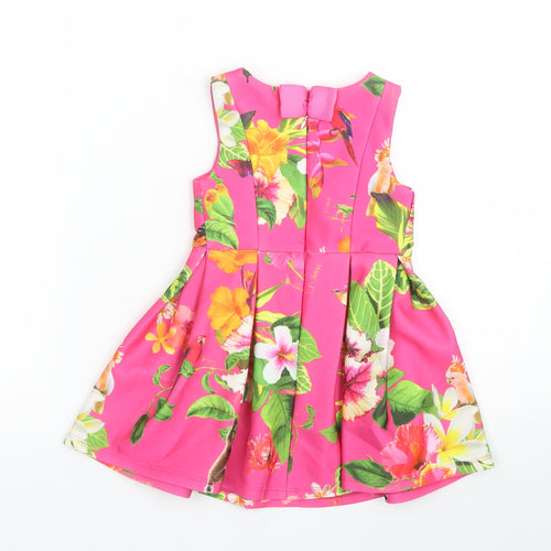 Lola Maverick Girls Multicoloured Floral  Tank Dress  Size 12-18 Months