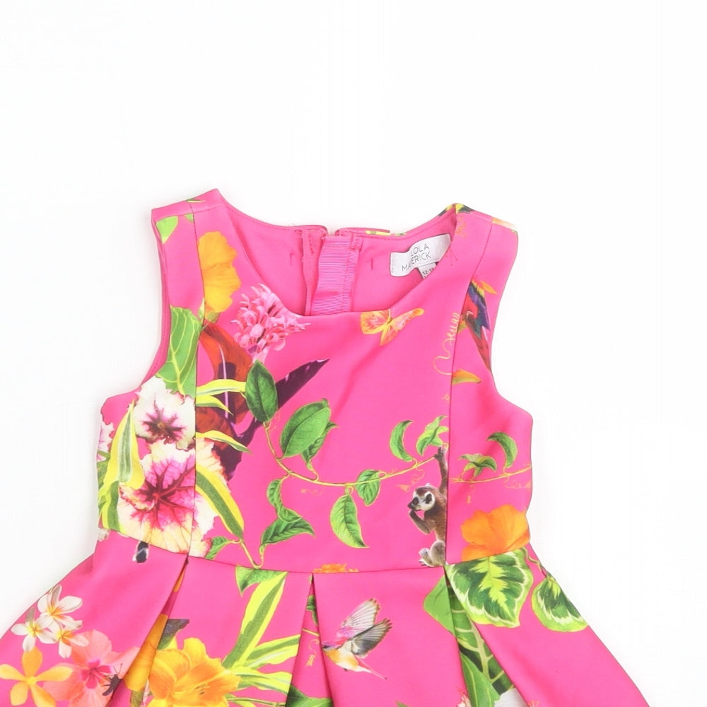 Lola Maverick Girls Multicoloured Floral  Tank Dress  Size 12-18 Months