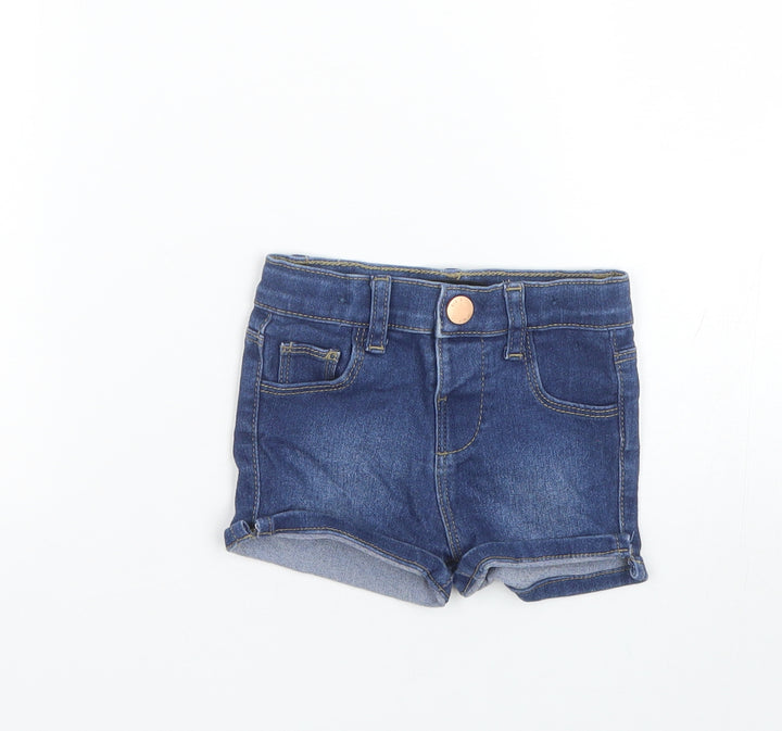 Primark Girls Blue  Denim Cropped Trousers Size 9-12 Months