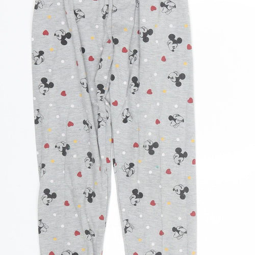 Preworn Girls Grey Polka Dot  Cami Pyjama Pants Size 9 Years  - Minnie Mouse