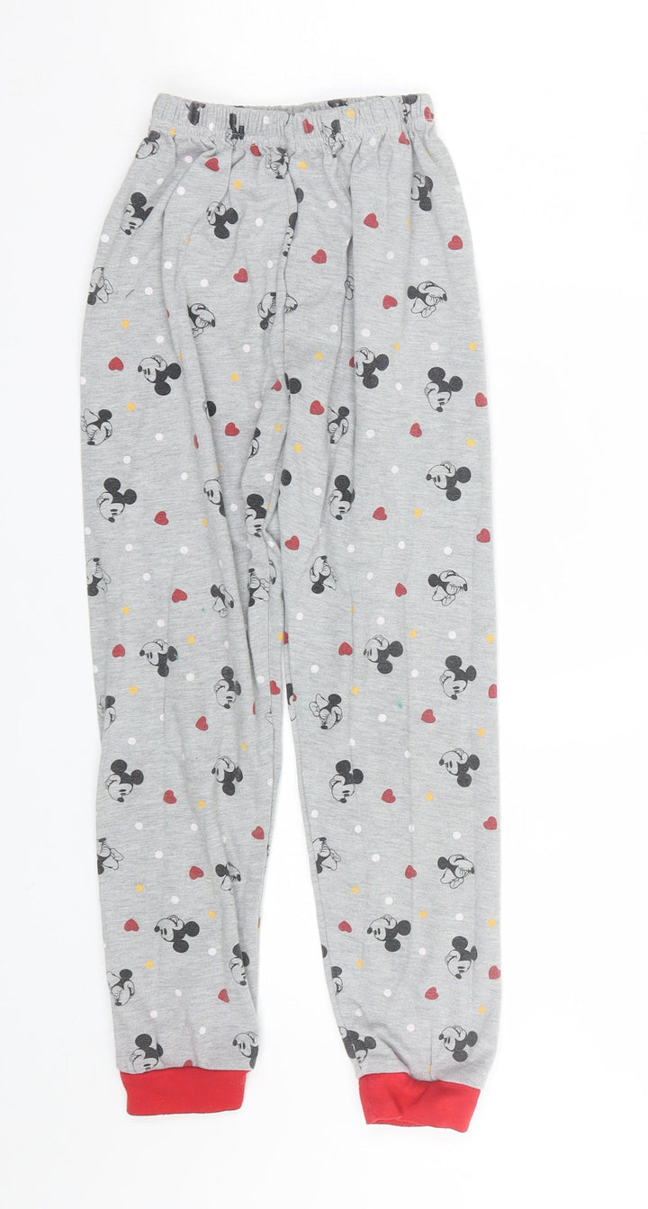 Preworn Girls Grey Polka Dot Cami Pyjama Pants Size 9 Years - Minnie Mouse